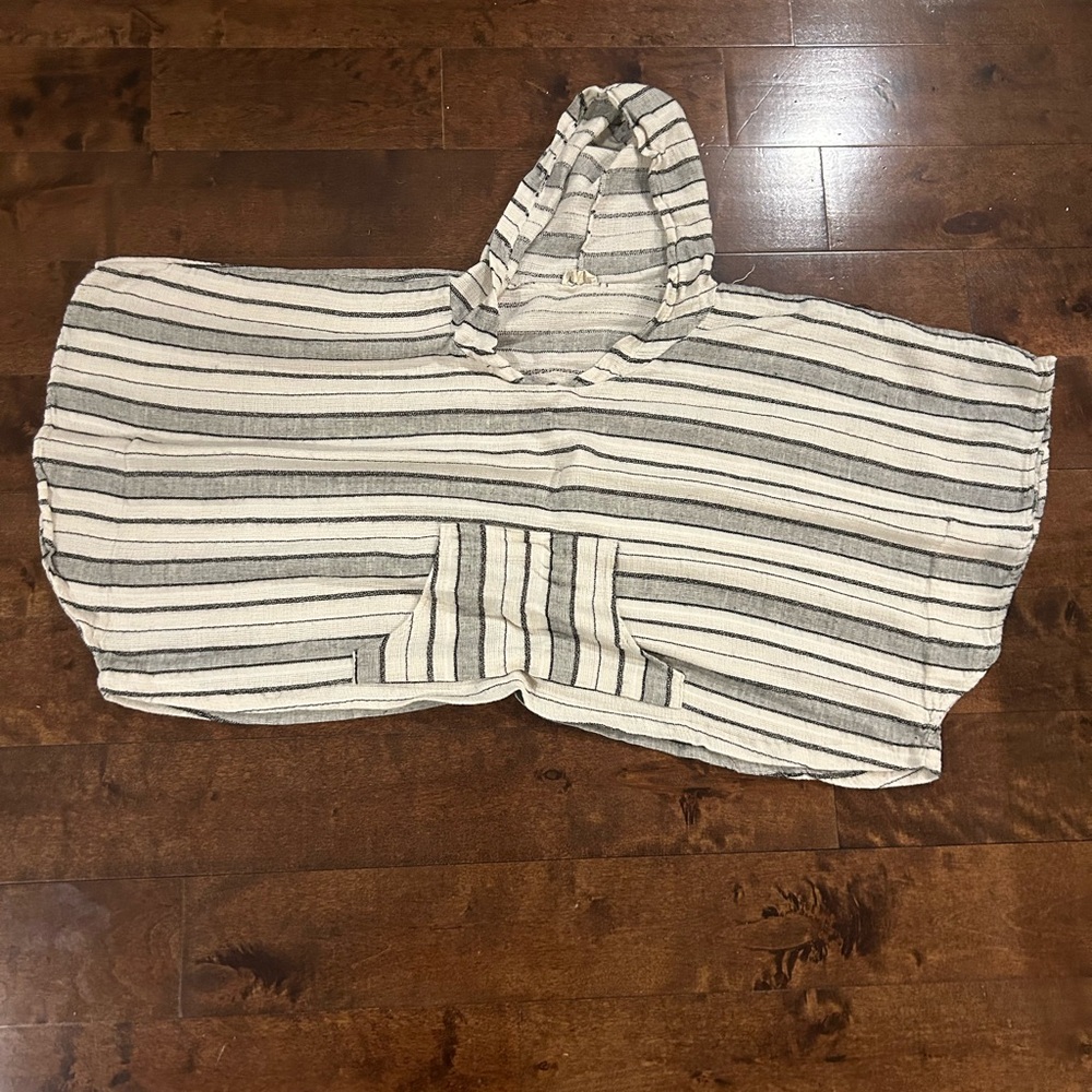 Striped Hooded Poncho